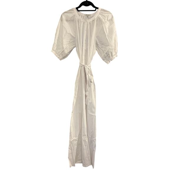 Madewell Tie-Waist Button-Front Midi Dress in Poplin XS - Picture 5 of 8